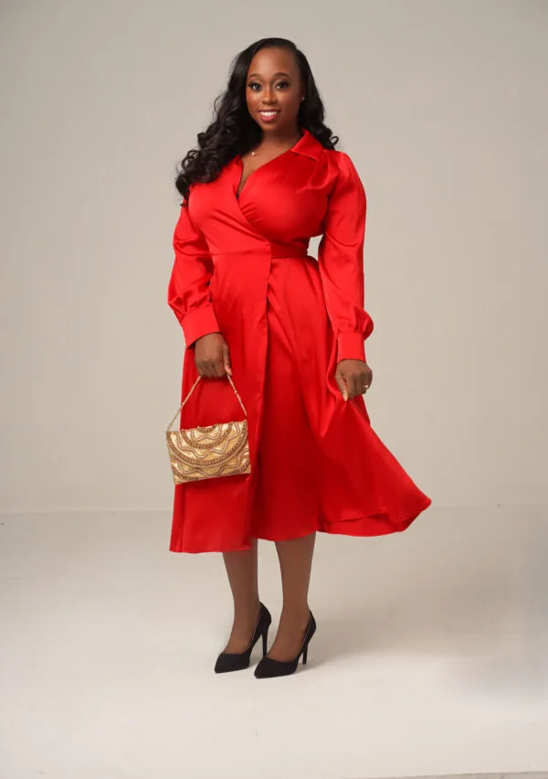 Red wrap dress - Image 3