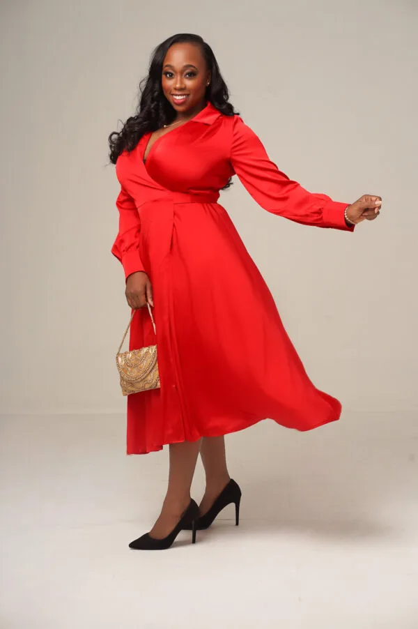 Red wrap dress - Image 2