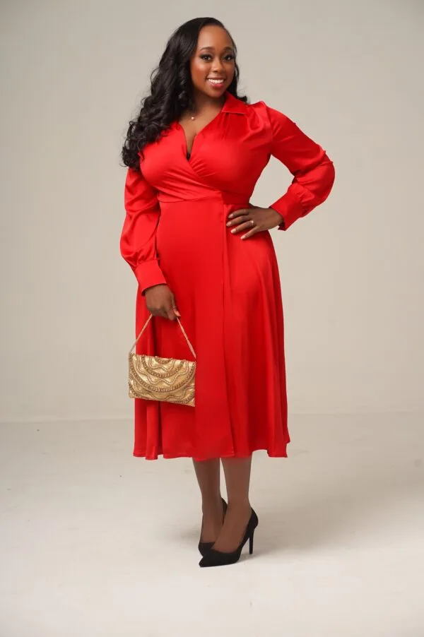 Red wrap dress - Image 6